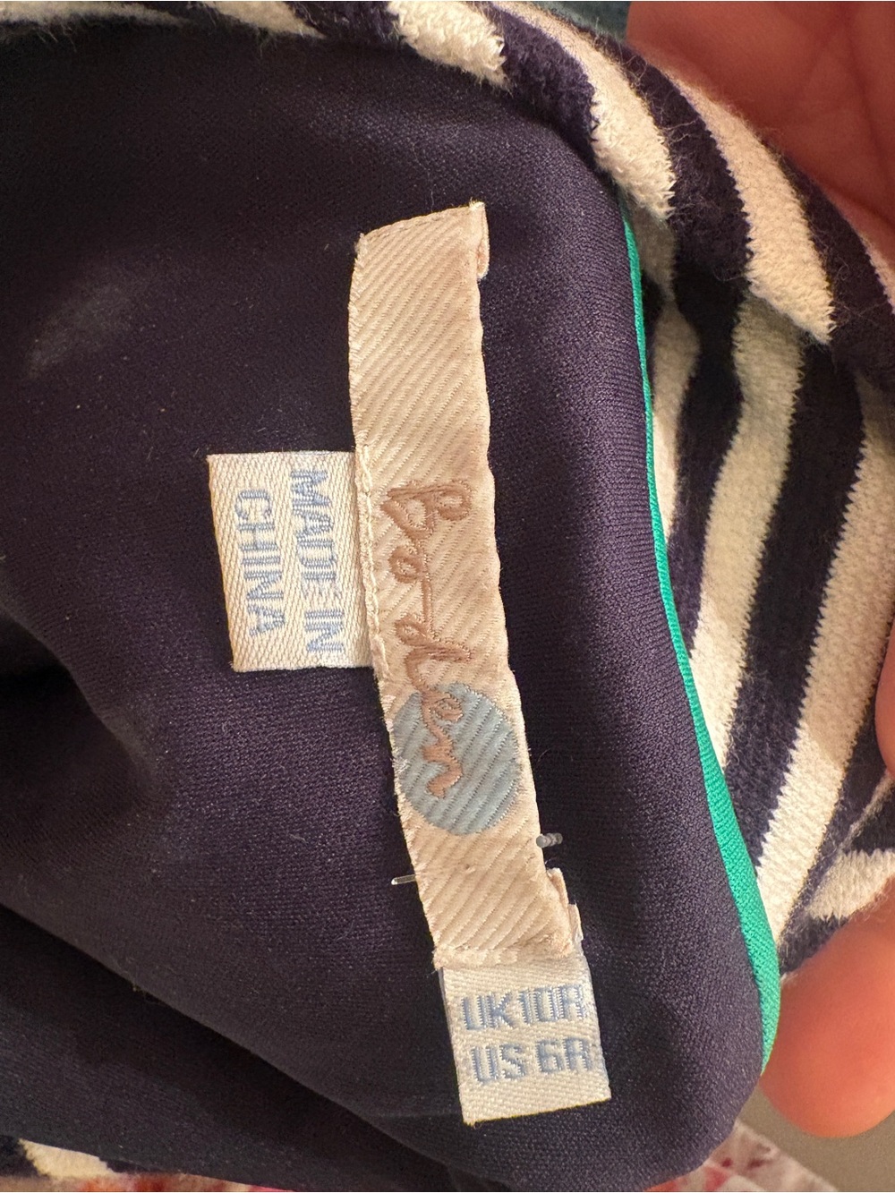 Boden Black and White Striped Mock Neck Sheath Dress, Size 6 - Picture 3 of 4